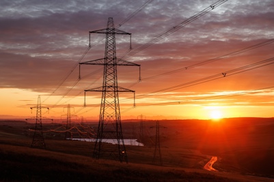 Powerlines at sunset