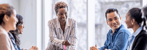 Business professionals brainstorming