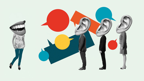 Graphic of concept talking to stakeholders