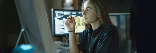 Colleague looking at a screen