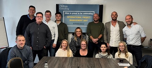 The Altus Consulting Programme Delivery team flying the flag for International Project Management Day