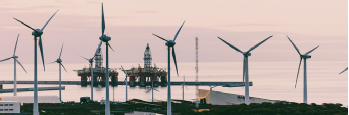 Oil Rig And Turbines