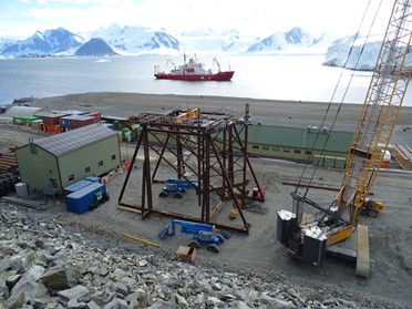 British Antarctic survey wharf construction